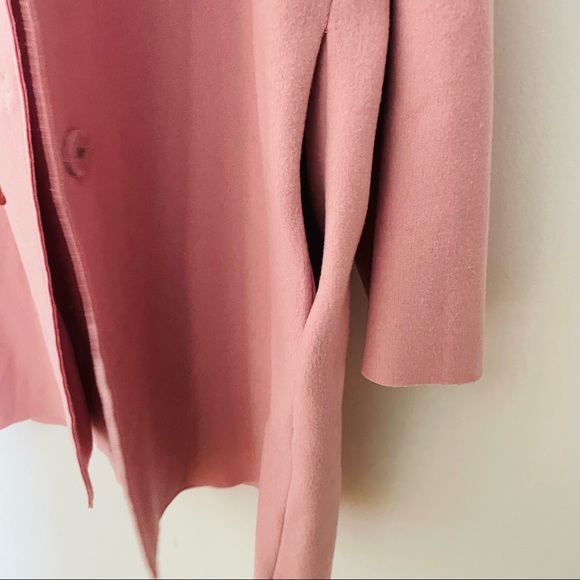 BANANA REPUBLIC Light Pink Long Peacoat Italian Fabric Size Medium - Picture 11 of 15
